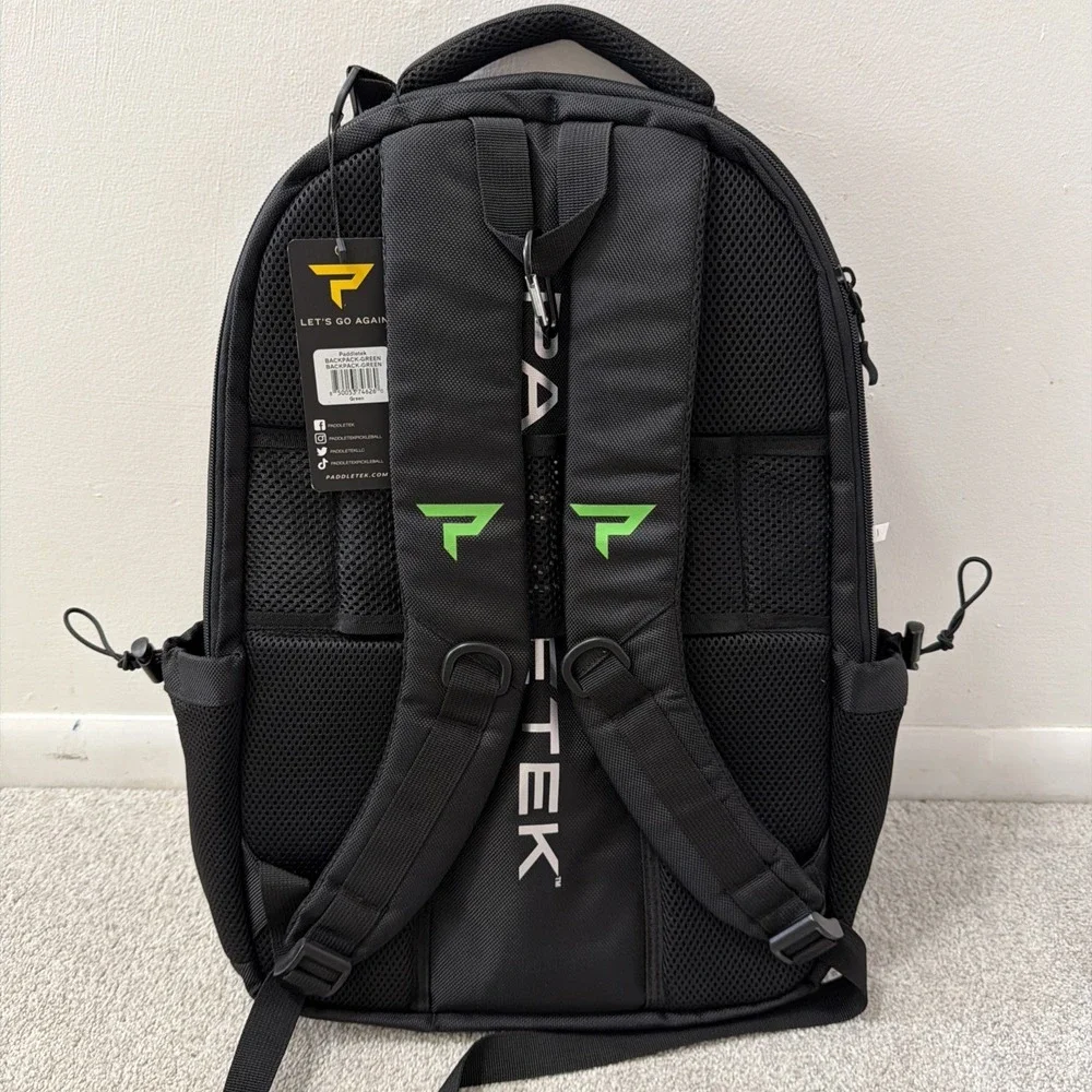 Paddletek Sport Backpack Bag Anna Waters Dave Weinbach logo‎  Black Green